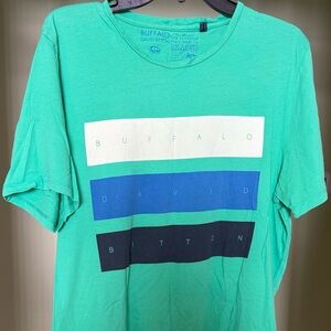 Preowned Men’s Buffalo David Bitton Seafoam Green Short Sleeve Graphic Tee Sz XL